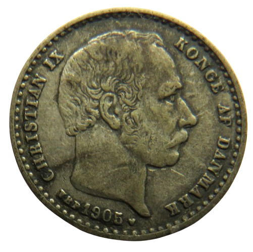 1905 Denmark Silver 25 Ore Coin