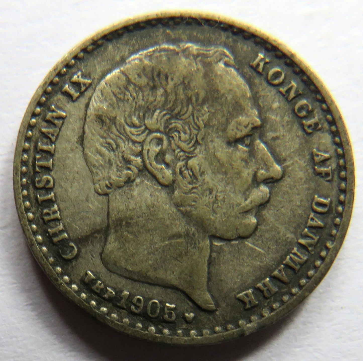 1905 Denmark Silver 25 Ore Coin