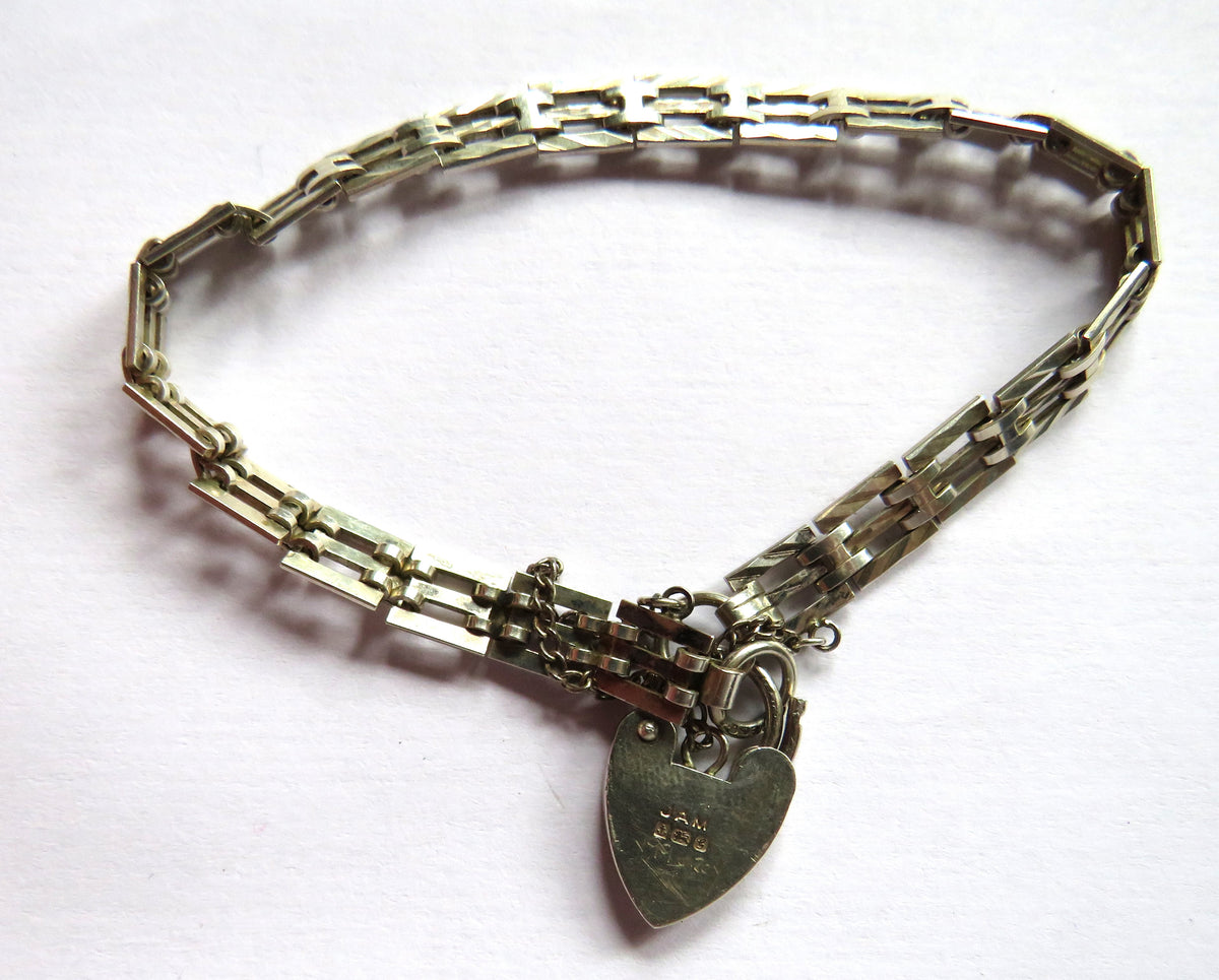 Vintage Sterling Silver Gate Bracelet