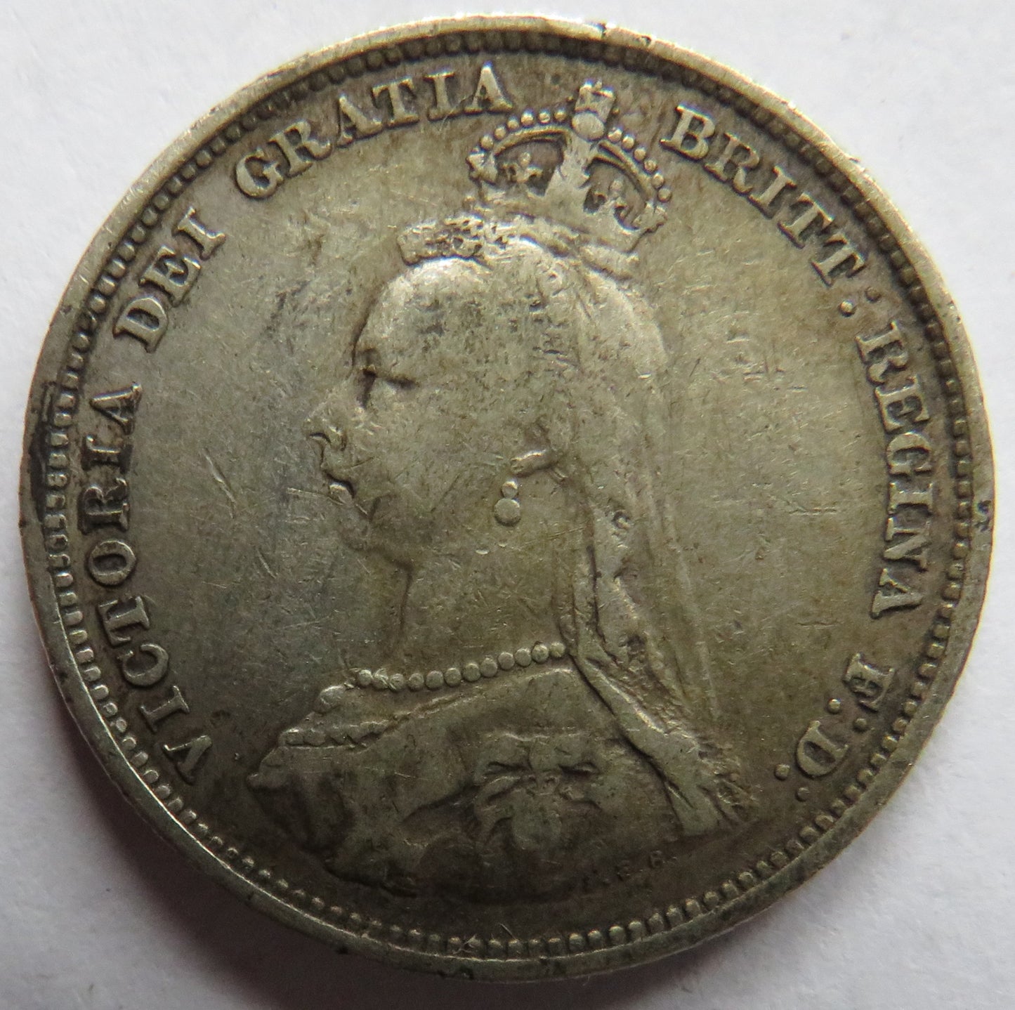 1887 Queen Victoria Jubilee Head Silver Shilling Coin - Great Britain