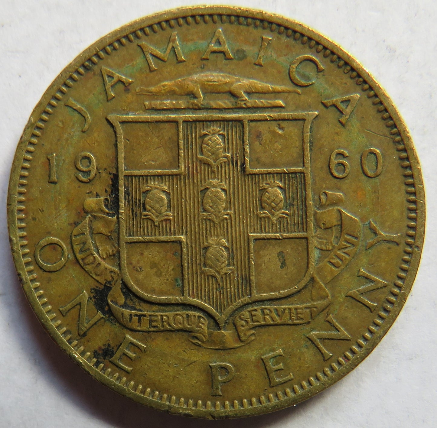 1960 Queen Elizabeth II Jamaica One Penny Coin