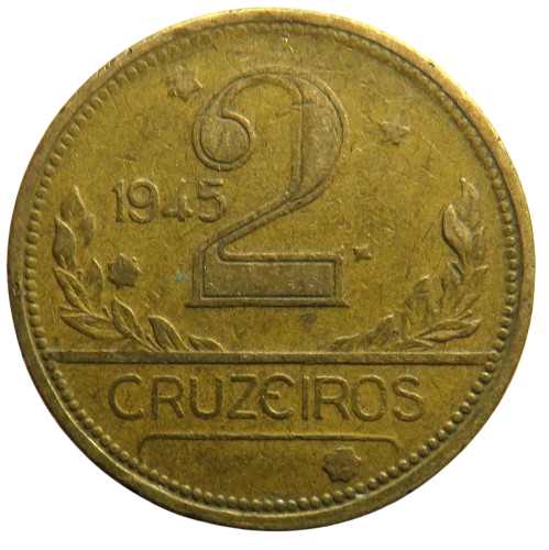 1945 Brazil 2 Cruzeiros Coin