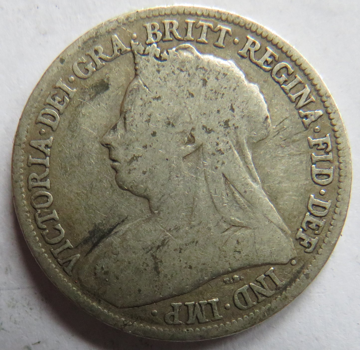 1895 Queen Victoria Silver Shilling Coin - Great Britain