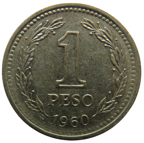 1960 Argentina One 1 Peso Coin