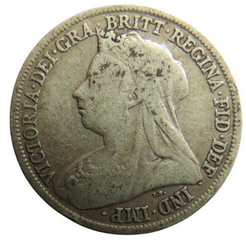 1895 Queen Victoria Silver Shilling Coin - Great Britain