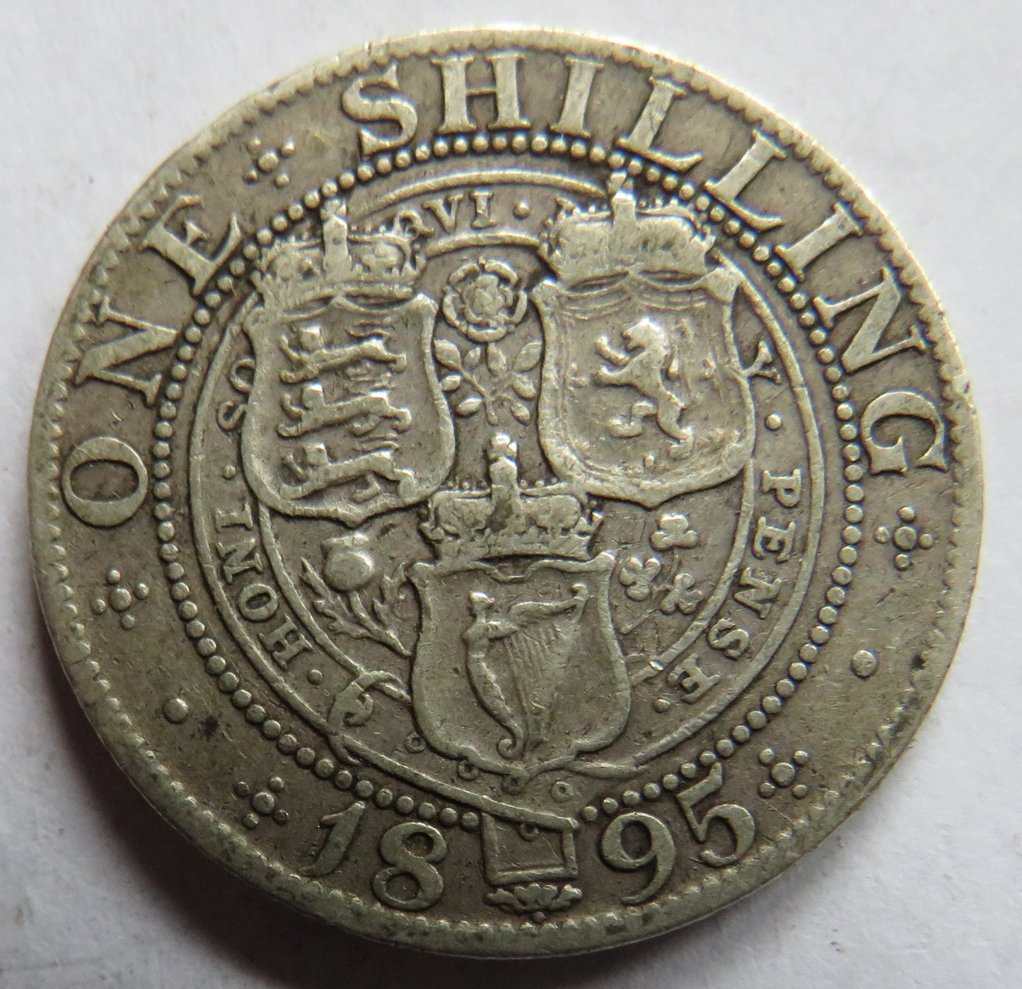 1895 Queen Victoria Silver Shilling Coin - Great Britain