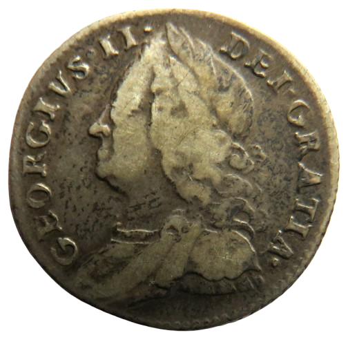 1757 King George II Silver Sixpence Coin - Great Britain