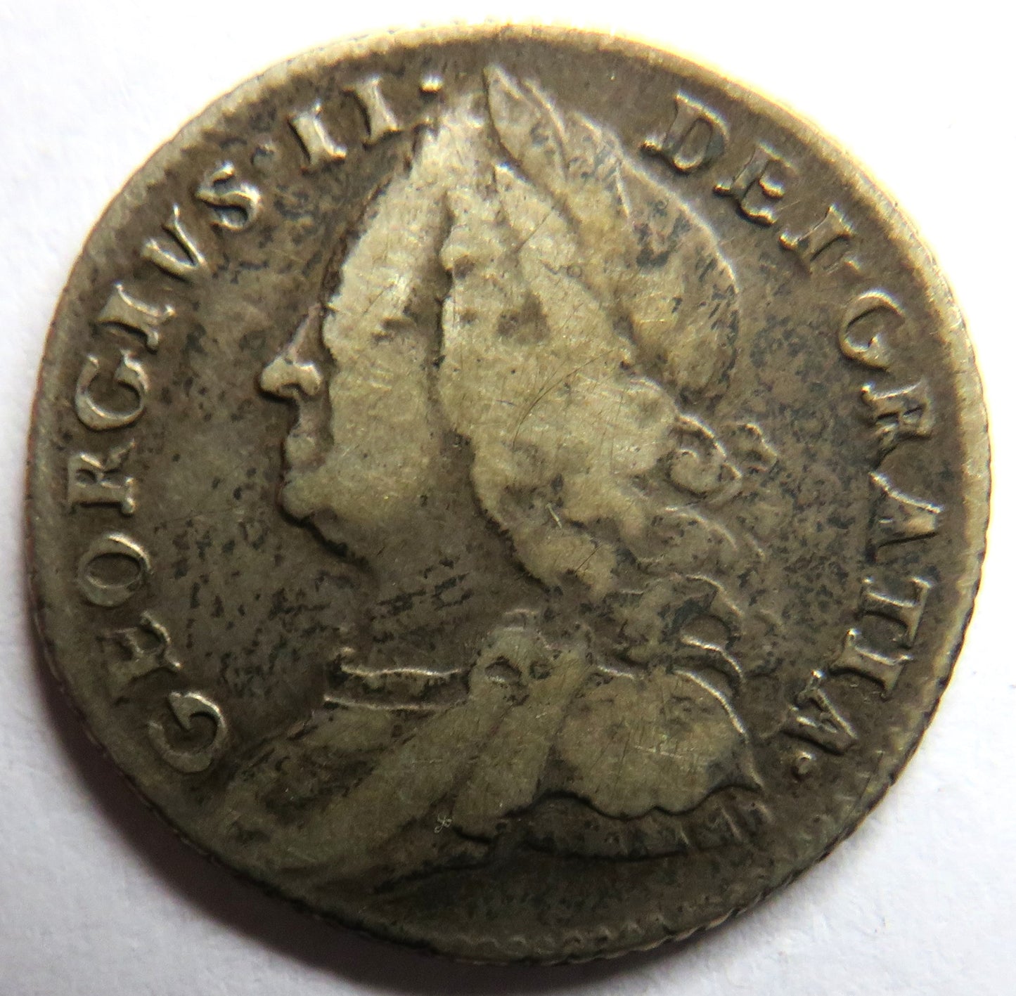 1757 King George II Silver Sixpence Coin - Great Britain