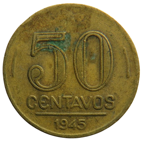 1945 Brazil 50 Centavos Coin