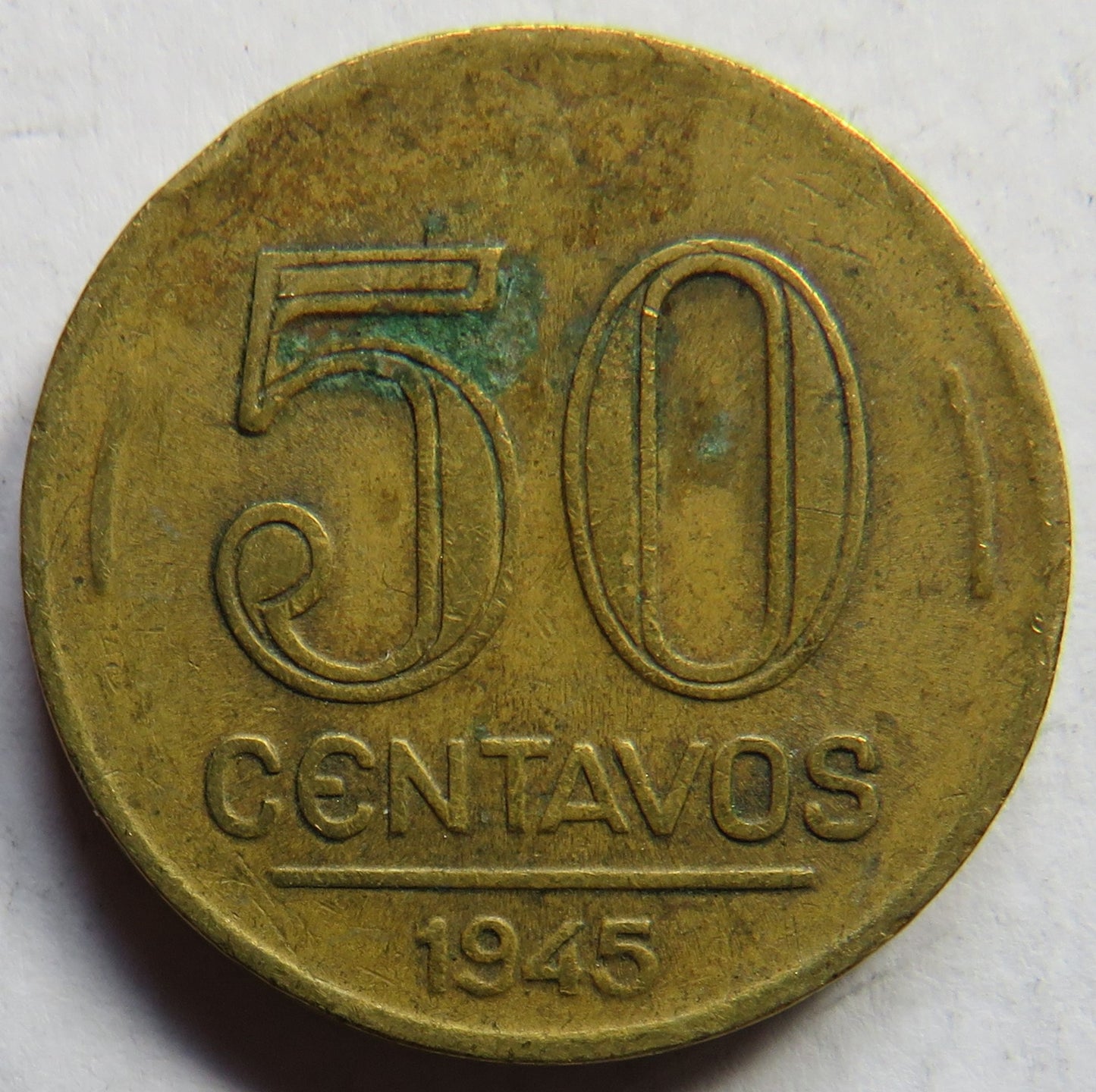 1945 Brazil 50 Centavos Coin