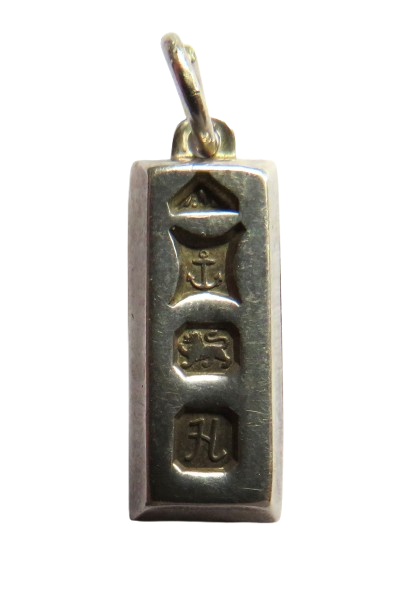 Sterling Silver Pendant In The Shape of An Ingot