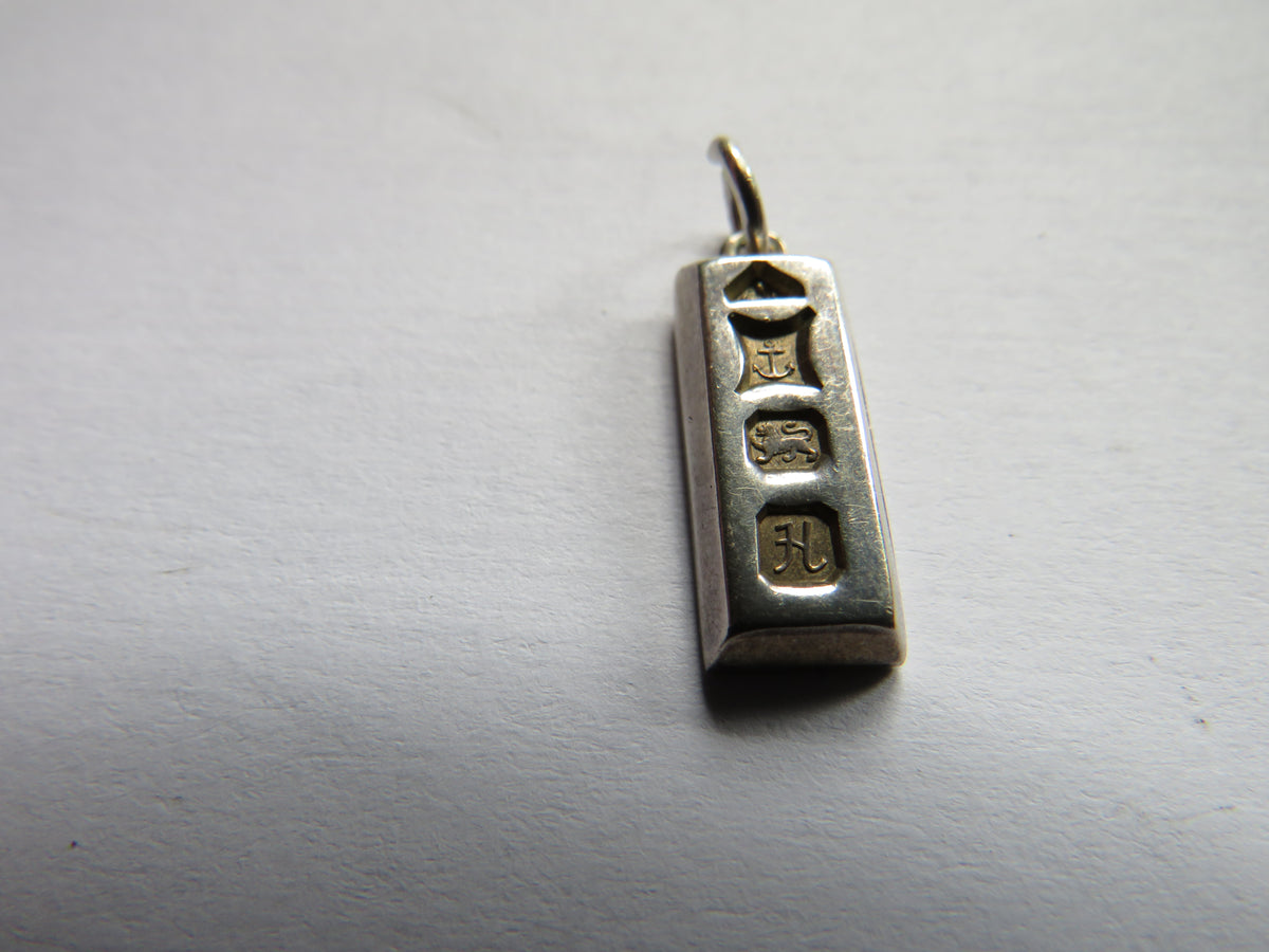Sterling Silver Pendant In The Shape of An Ingot