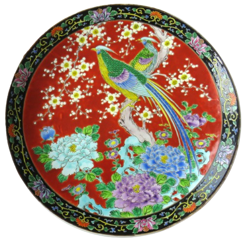 Antique Japanese Charger / Plate Decorative Bird Design