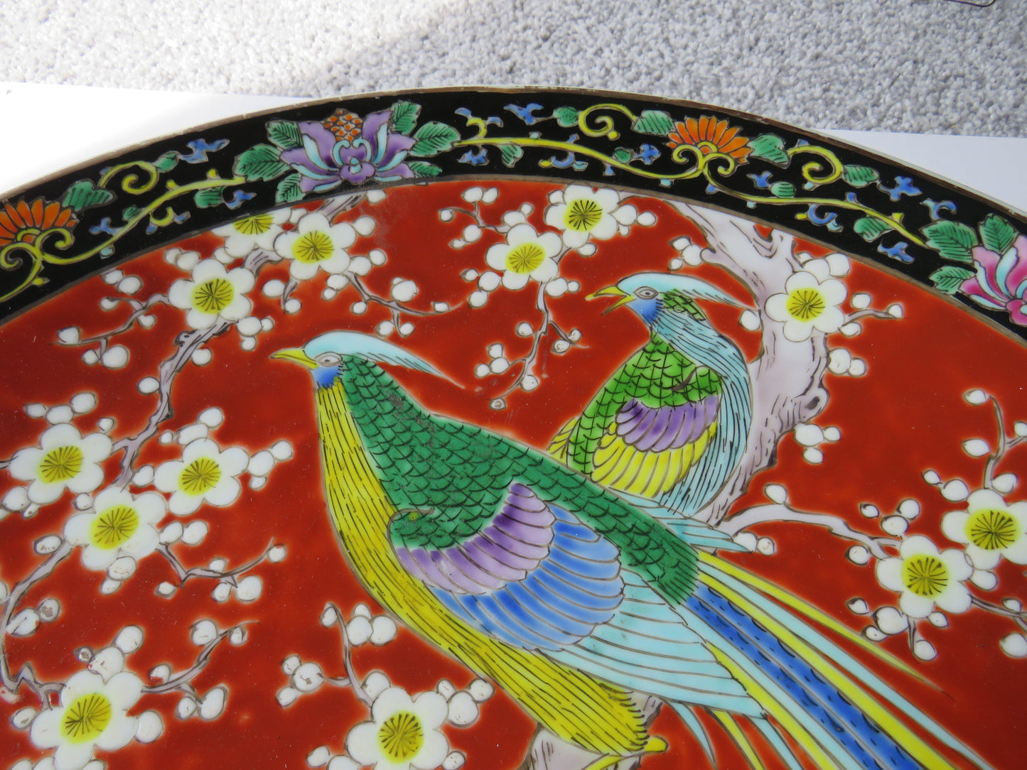 Antique Japanese Charger / Plate Decorative Bird Design