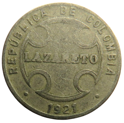 1921 Colombia 5 Centavos Coin
