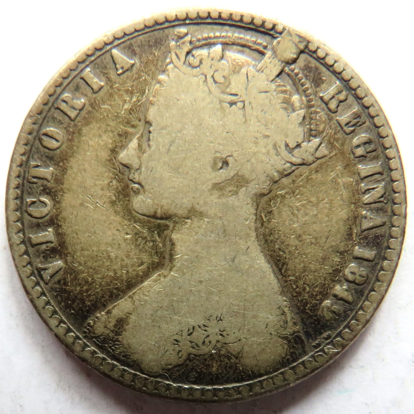 1849 Queen Victoria Silver Godless Florin Coin - Great Britain