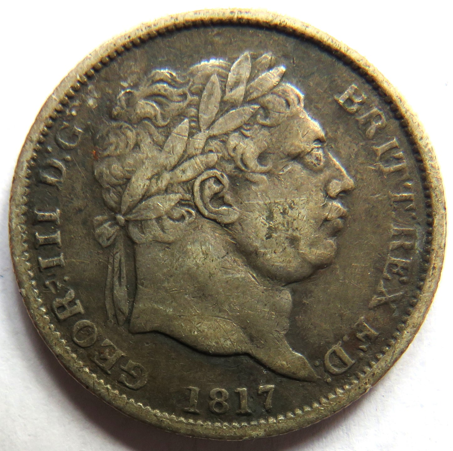 1817 King George III Silver Shilling Coin - Great Britain