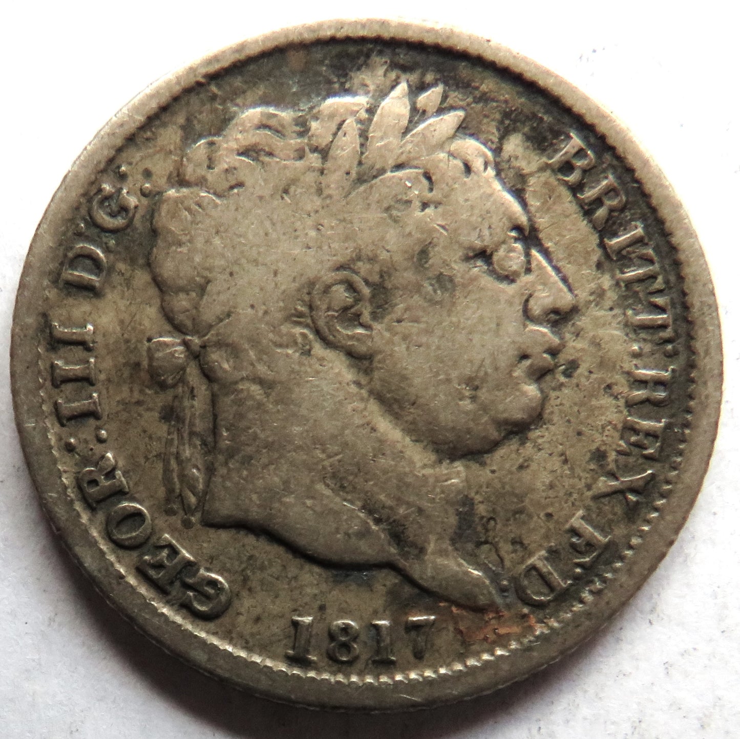 1817 King George III Silver Shilling Coin - Great Britain