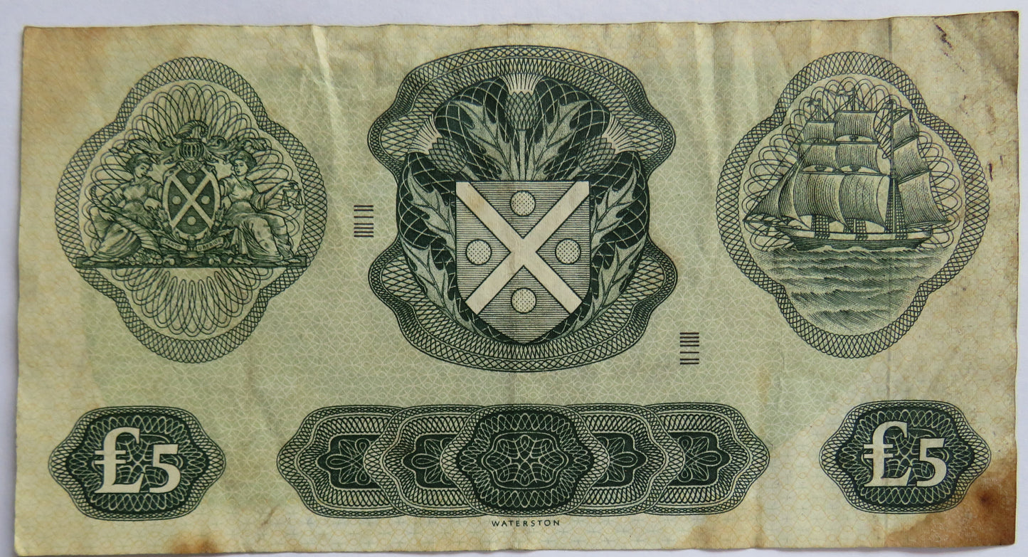 1969 Bank of Scotland £5 Banknote