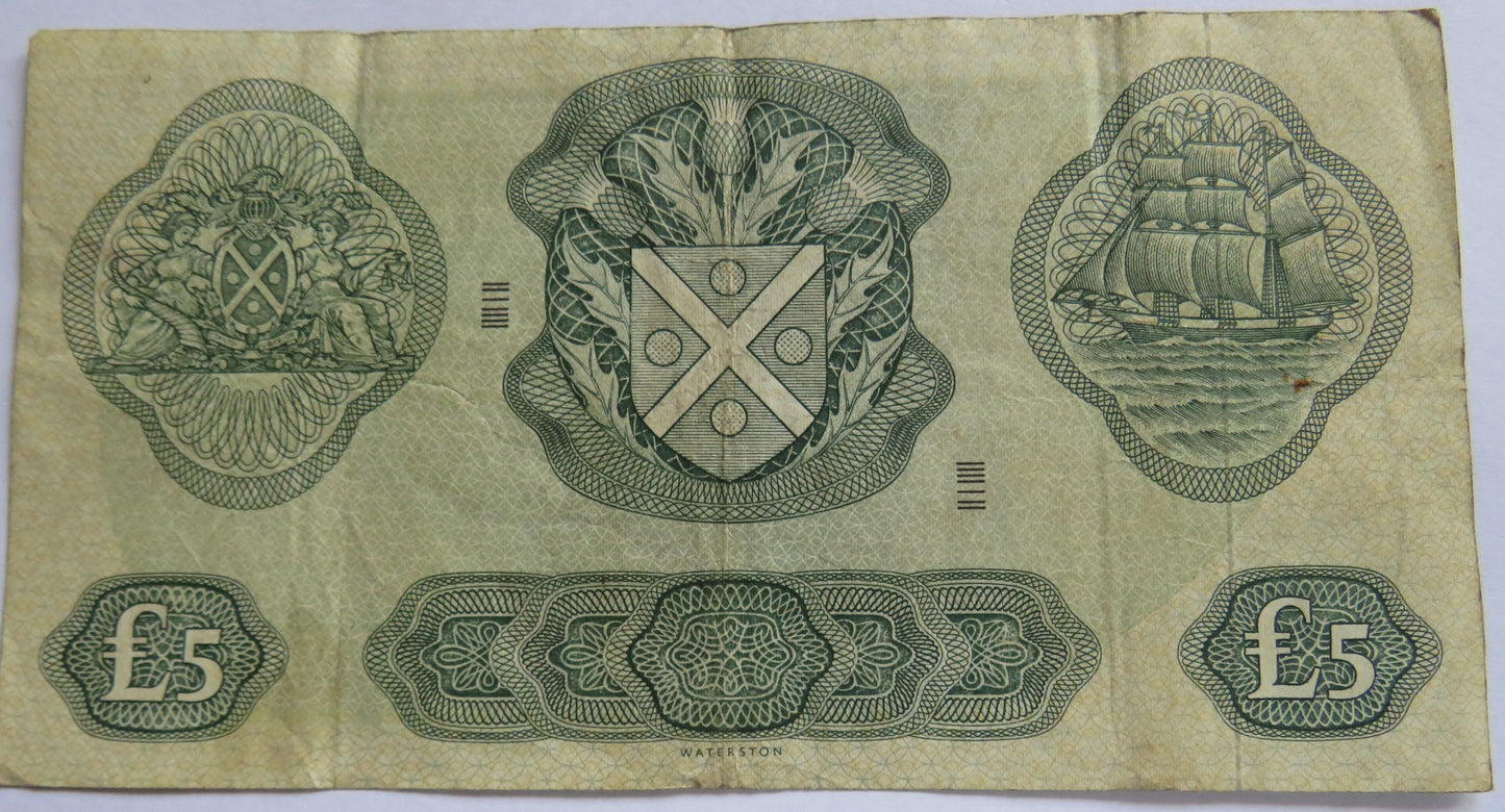 1968 Bank of Scotland £5 Banknote