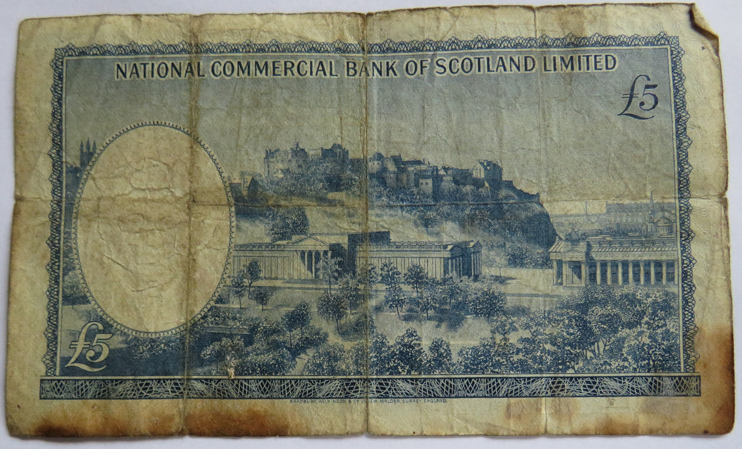 1966 National Commercial Bank of Scotland £5 Banknote