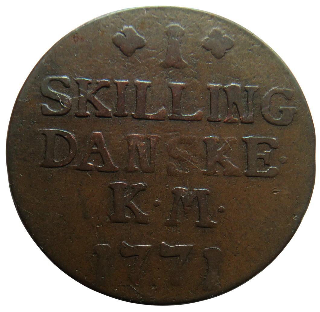 1771 Denmark One Skilling Coin