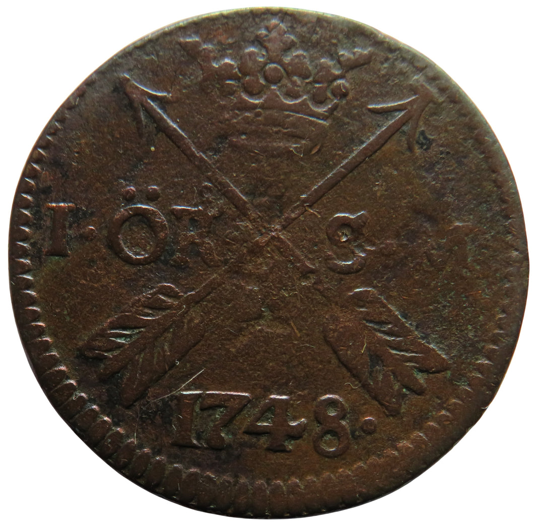 1748 Sweden One Ore Coin