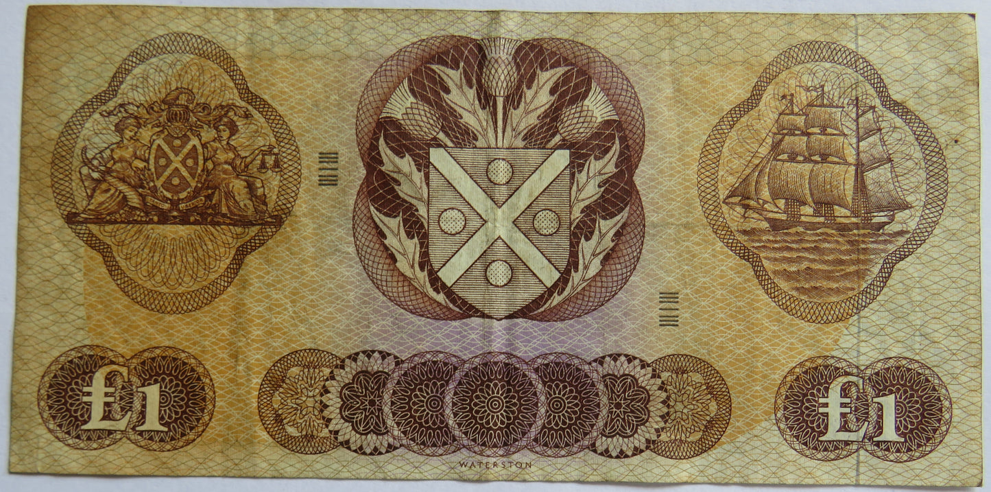 1963 Bank of Scotland £1 One Pound Banknote