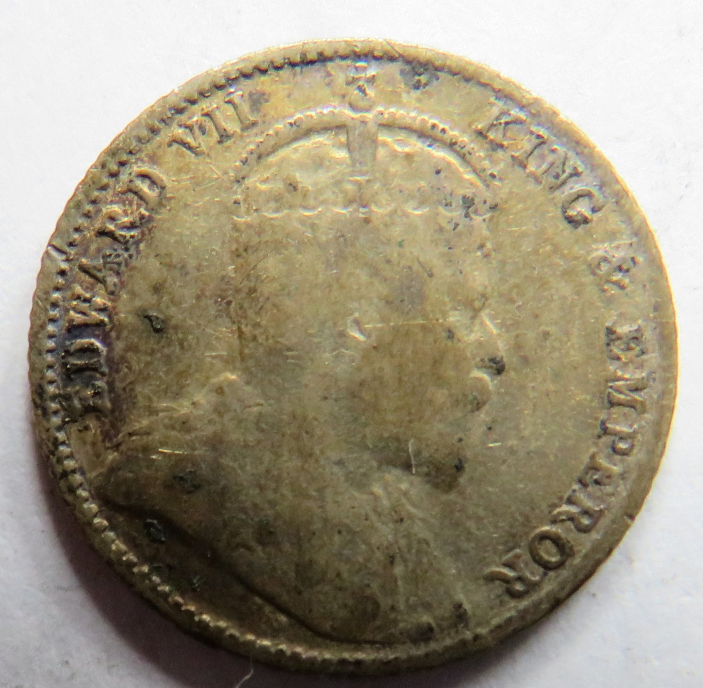 1910 King Edward VII Straits Settlements Silver 5 Cents Coin