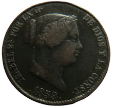 Load image into Gallery viewer, 1859 Spain 25 Centimos Coin
