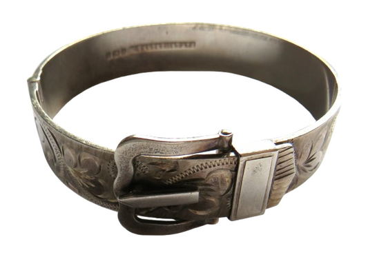 Excellent Quality Vintage Ladies Sterling Silver Buckle Bracelet Birmingham 1978