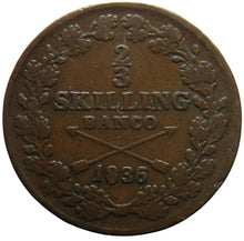 Load image into Gallery viewer, 1836 Sweden 2/3 Skilling Coin
