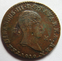 Load image into Gallery viewer, 1818 Spain Navarre 3 Maravedis Coin Good Detail
