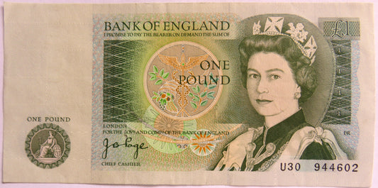 Bank of England £1 One Pound Banknote J.B. Page