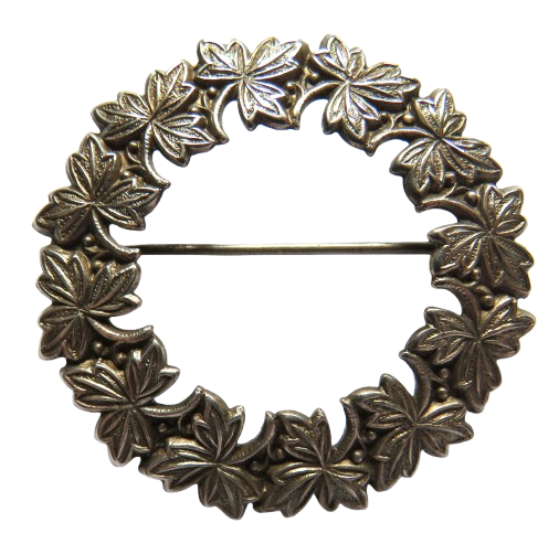 Ladies Floral White Metal Brooch