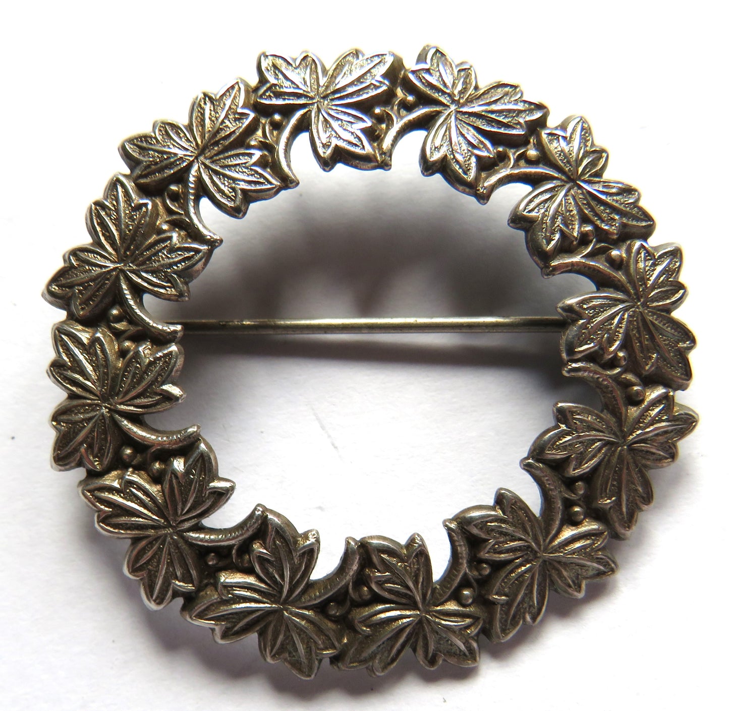 Ladies Floral White Metal Brooch