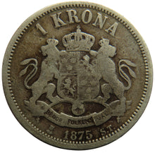 Load image into Gallery viewer, 1875 Sweden Silver One Krona Coin
