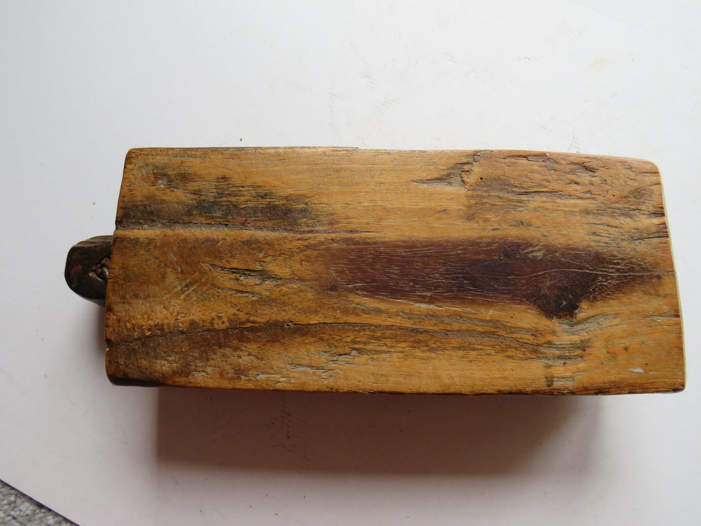 Vintage Hand Carved 2 Compartments Wooden Spice Box