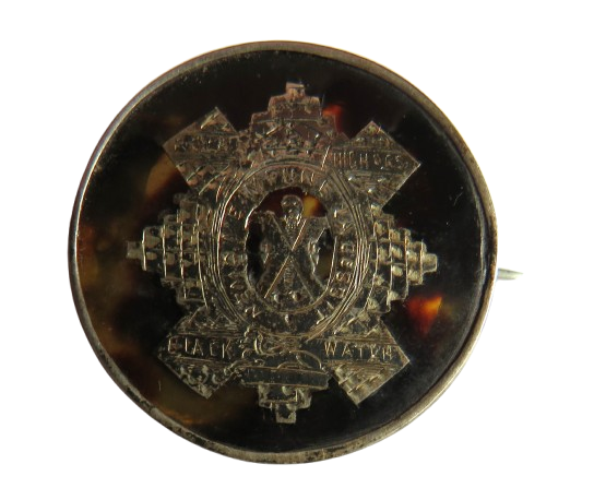 WWI Royal Highlanders Black Watch Silver Sweetheart Brooch Hallmarked London 1916