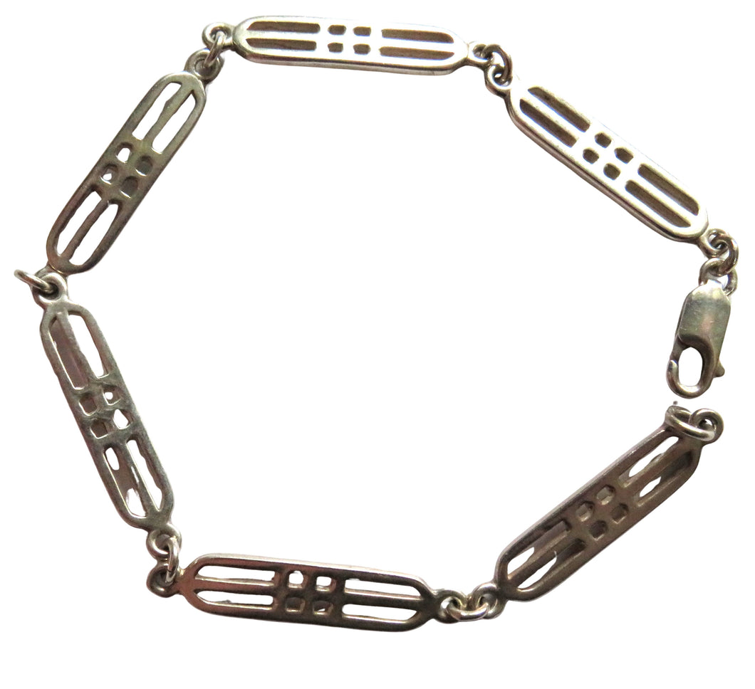 Sterling Silver Bracelet In Charles Rennie Mackintosh Style