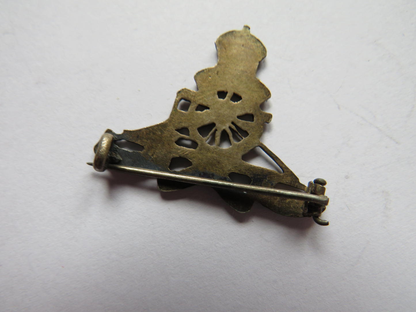 Vintage Royal Artillery White Metal Sweetheart Brooch