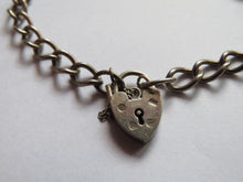 Load image into Gallery viewer, Vintage Sterling Silver Padlock Bracelet Hallmarked Birmingham 1984
