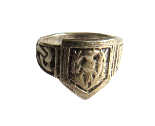 Vintage Small Silver "Thistle" Celtic Design Ring Stamped M & C Inverness Silver Size H