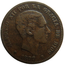 Load image into Gallery viewer, 1877 Spain 10 Centimos Coin
