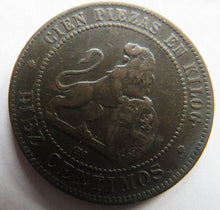 Load image into Gallery viewer, 1870 Spain 10 Centimos Coin
