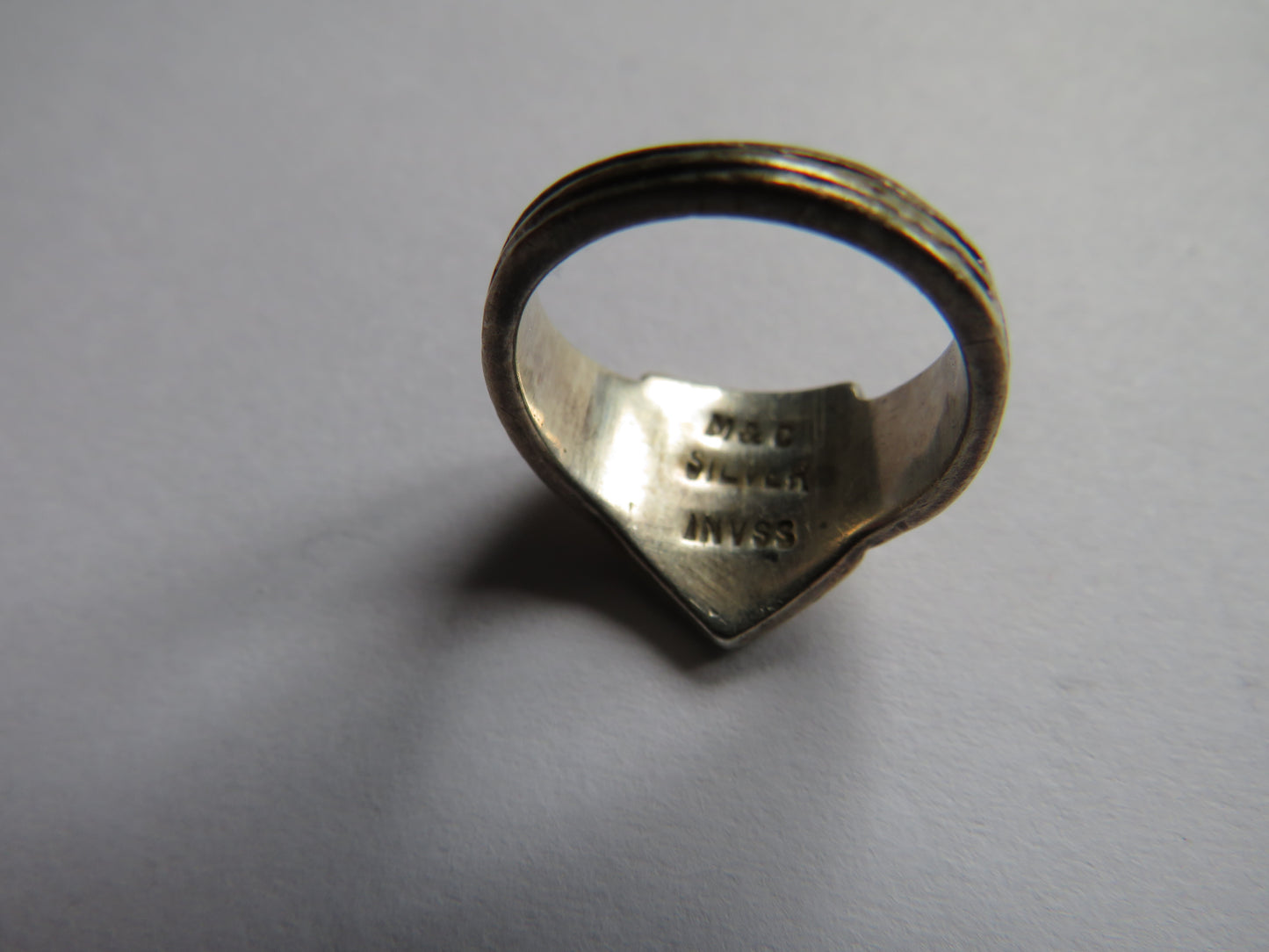 Vintage Small Silver "Thistle" Celtic Design Ring Stamped M & C Inverness Silver Size H