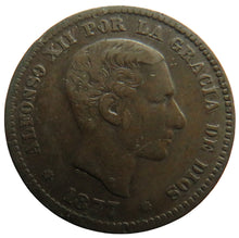 Load image into Gallery viewer, 1877 Spain 5 Centimos Coin
