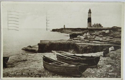 Vintage Postcard of Portland Bill & Lighthouse 1935