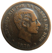 Load image into Gallery viewer, 1879 Spain 5 Centimos Coin
