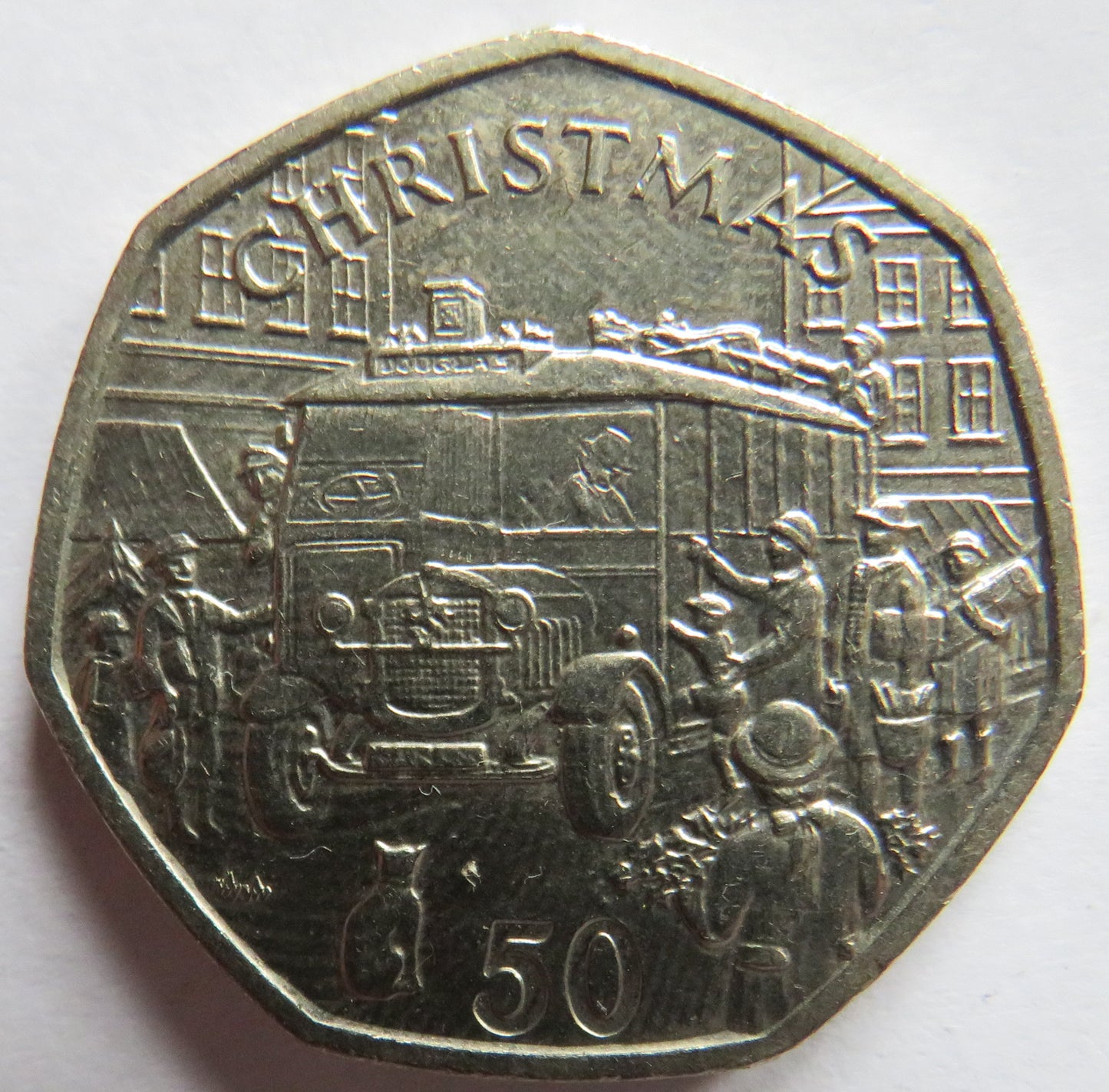 1987 Isle of Man Christmas 50p Fifty Pence Coin